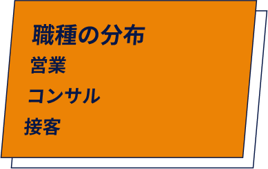 職種の分布 営業 コンサル 接客